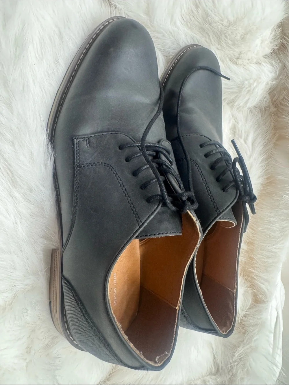 jf j.ferrar Men's Black Lace-Up Derby Shoes